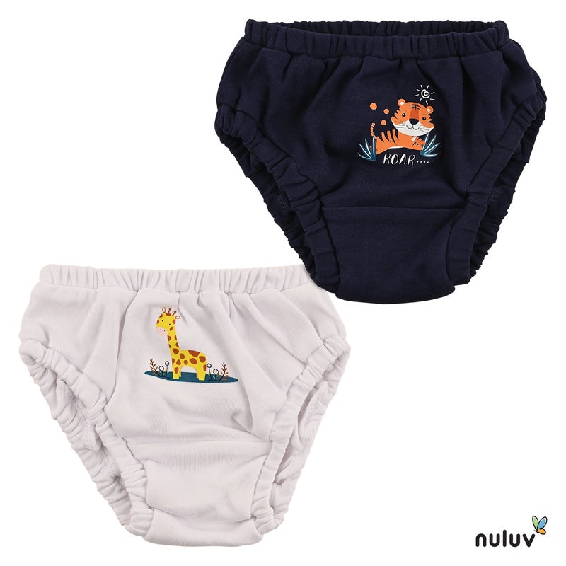 Nuluv Boys Briefs - Blue & White, 2 Pack - Image 1